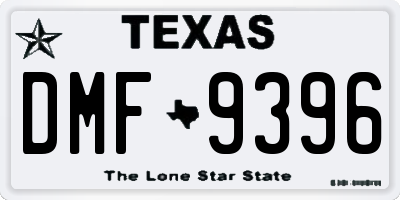 TX license plate DMF9396