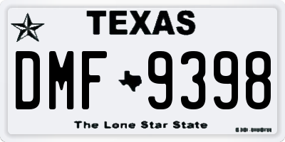 TX license plate DMF9398