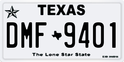 TX license plate DMF9401