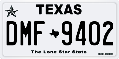 TX license plate DMF9402