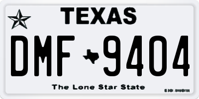 TX license plate DMF9404