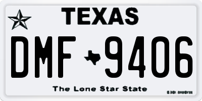 TX license plate DMF9406