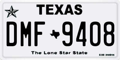 TX license plate DMF9408