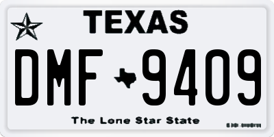 TX license plate DMF9409