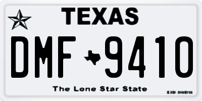 TX license plate DMF9410