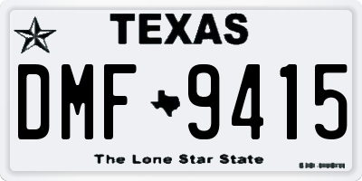 TX license plate DMF9415