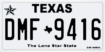 TX license plate DMF9416