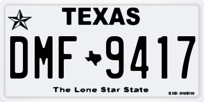 TX license plate DMF9417