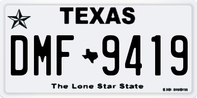 TX license plate DMF9419