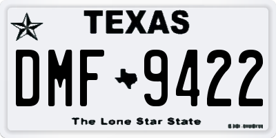 TX license plate DMF9422
