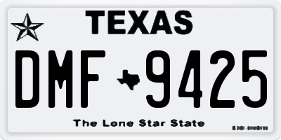 TX license plate DMF9425