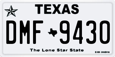 TX license plate DMF9430