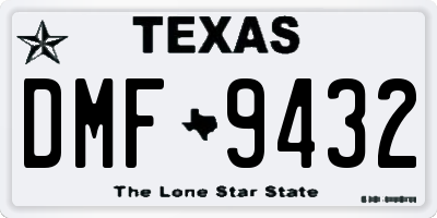 TX license plate DMF9432