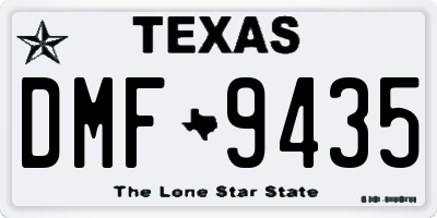 TX license plate DMF9435
