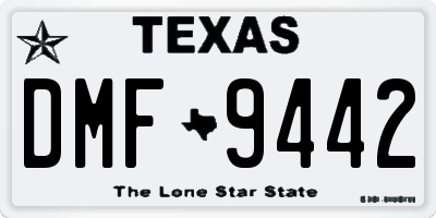 TX license plate DMF9442