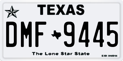 TX license plate DMF9445