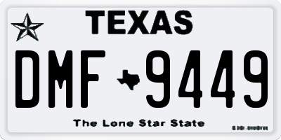 TX license plate DMF9449