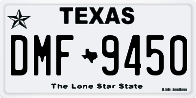 TX license plate DMF9450