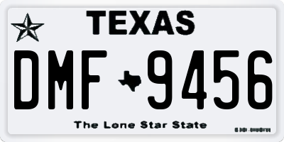 TX license plate DMF9456