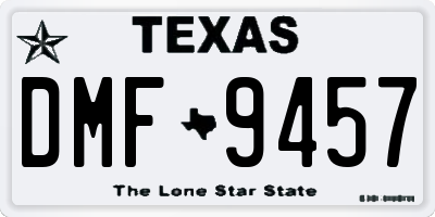 TX license plate DMF9457