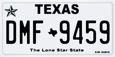 TX license plate DMF9459