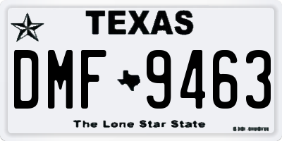 TX license plate DMF9463