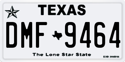TX license plate DMF9464