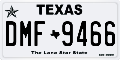 TX license plate DMF9466