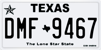 TX license plate DMF9467
