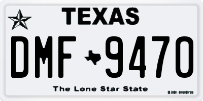 TX license plate DMF9470