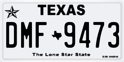 TX license plate DMF9473