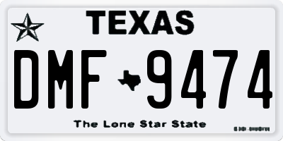 TX license plate DMF9474