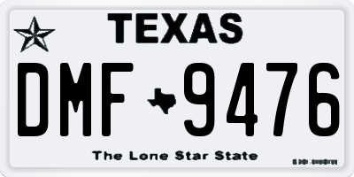 TX license plate DMF9476