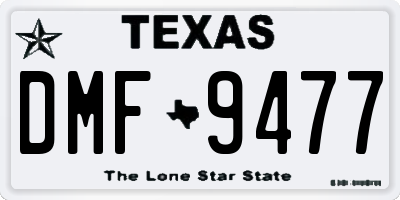 TX license plate DMF9477