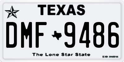 TX license plate DMF9486