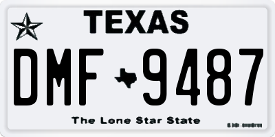 TX license plate DMF9487