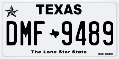 TX license plate DMF9489