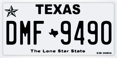 TX license plate DMF9490