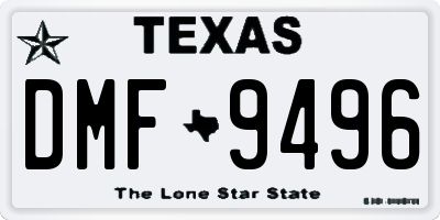 TX license plate DMF9496