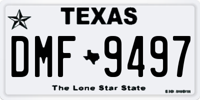 TX license plate DMF9497