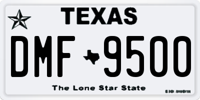 TX license plate DMF9500