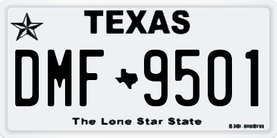 TX license plate DMF9501