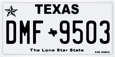 TX license plate DMF9503