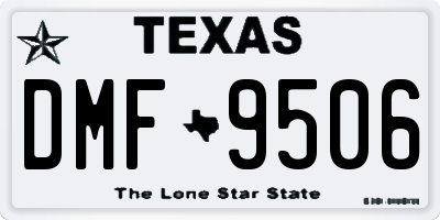 TX license plate DMF9506