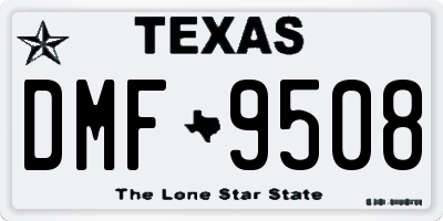 TX license plate DMF9508