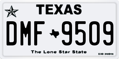 TX license plate DMF9509