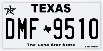 TX license plate DMF9510