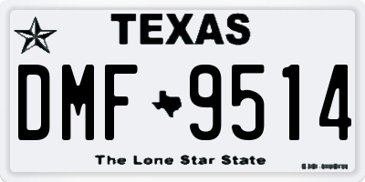 TX license plate DMF9514