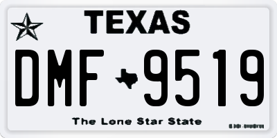 TX license plate DMF9519