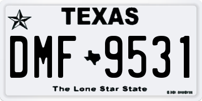 TX license plate DMF9531